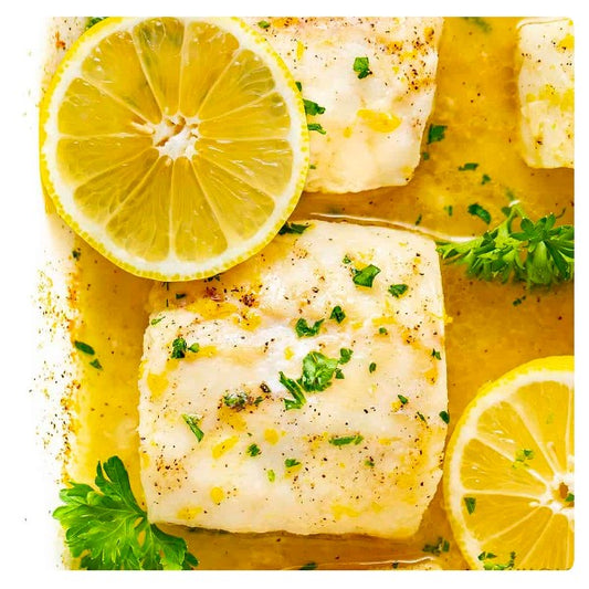 Champagne Mimosa Baked Cod
